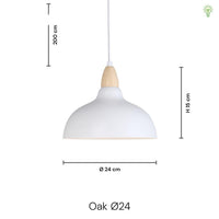 Oak Pendel Ø24 Mørkt Træ - Petroleum