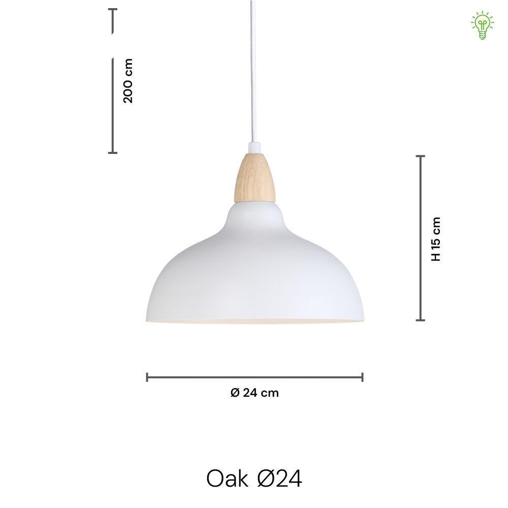Oak Pendel Ø24 Mørkt Træ - Petroleum