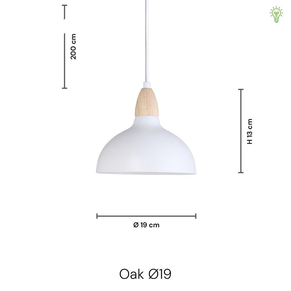 Oak Pendel Ø19 Mørkt Træ - Petroleum