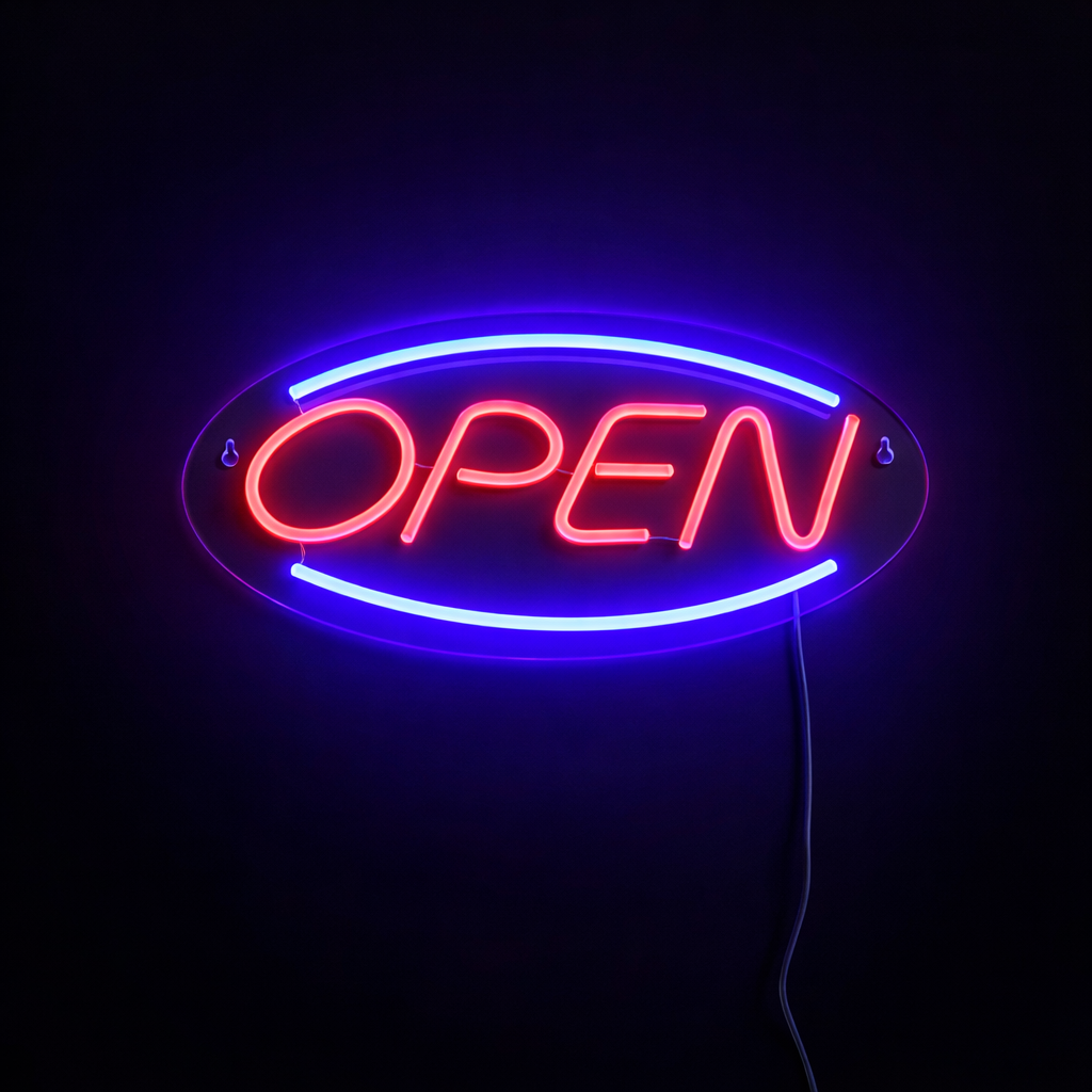 Open Neon Væglampe