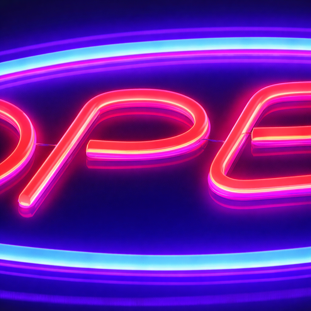 Open Neon Væglampe