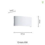 Ortelo 6W 17cm Væglampe Hvid