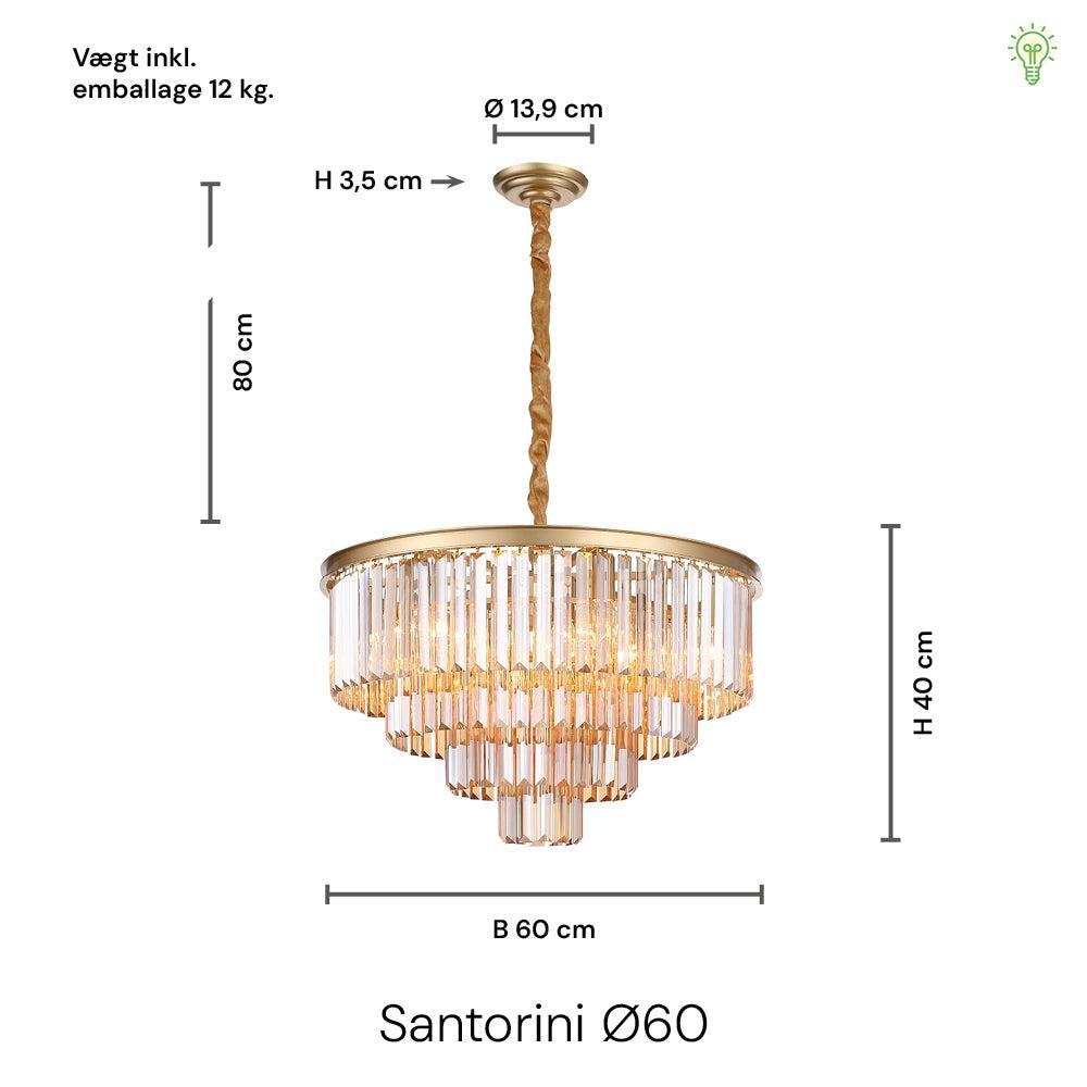 Santorini Lysekrone Ø60 Amber
