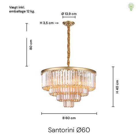 Santorini Lysekrone Ø60 Amber