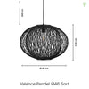 Valence Pendel Ø46 Sort