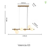 Valencia Langbordspendel 63cm Messing/Opal