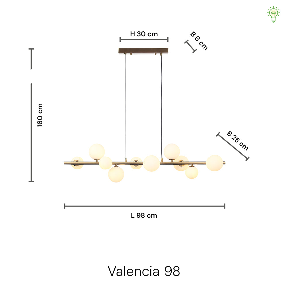 Valencia Langbordspendel Messing/Smoke
