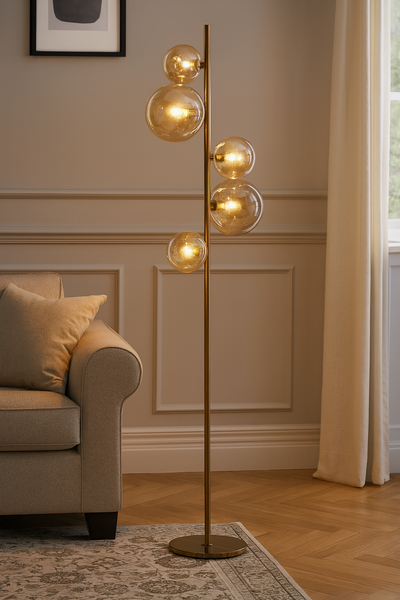Valencia Gulvlampe Messing/Amber-Nordic Seasons-OutletLamper.dk