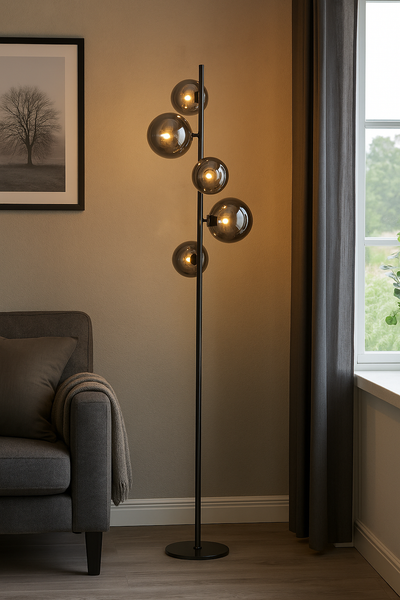 Valencia Gulvlampe Titanium/Smoke