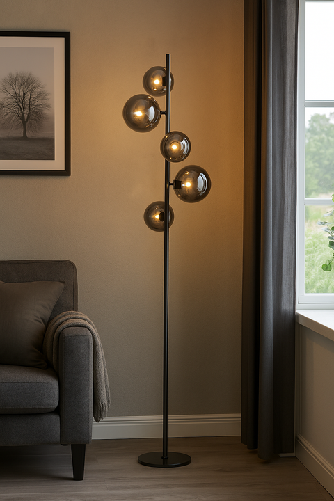 Valencia Gulvlampe Titanium/Smoke