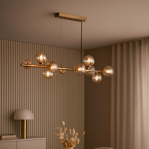 Valencia Langbordspendel Messing/Amber