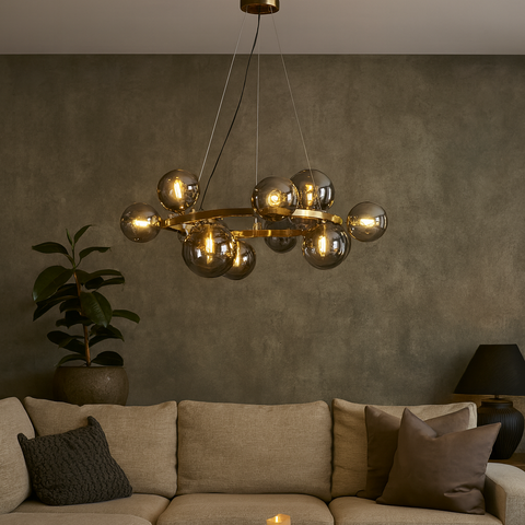 Valencia Lysekrone Messing/Smoke-Nordic Seasons-OutletLamper.dk