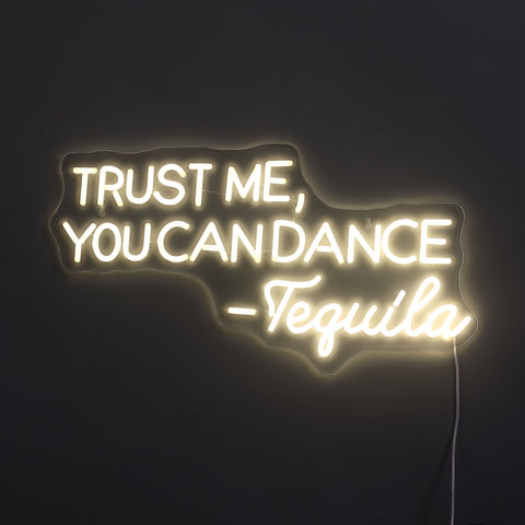 Trust Me You Can Dance Neon Væglampe Hvid