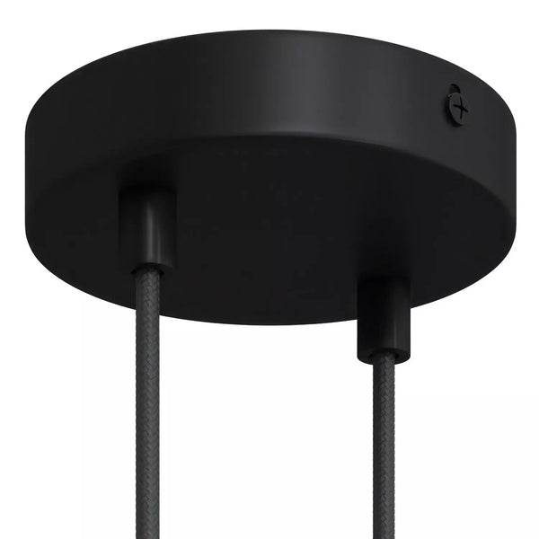 Roset Til 2 Lamper Cylinder Ø12 Sort