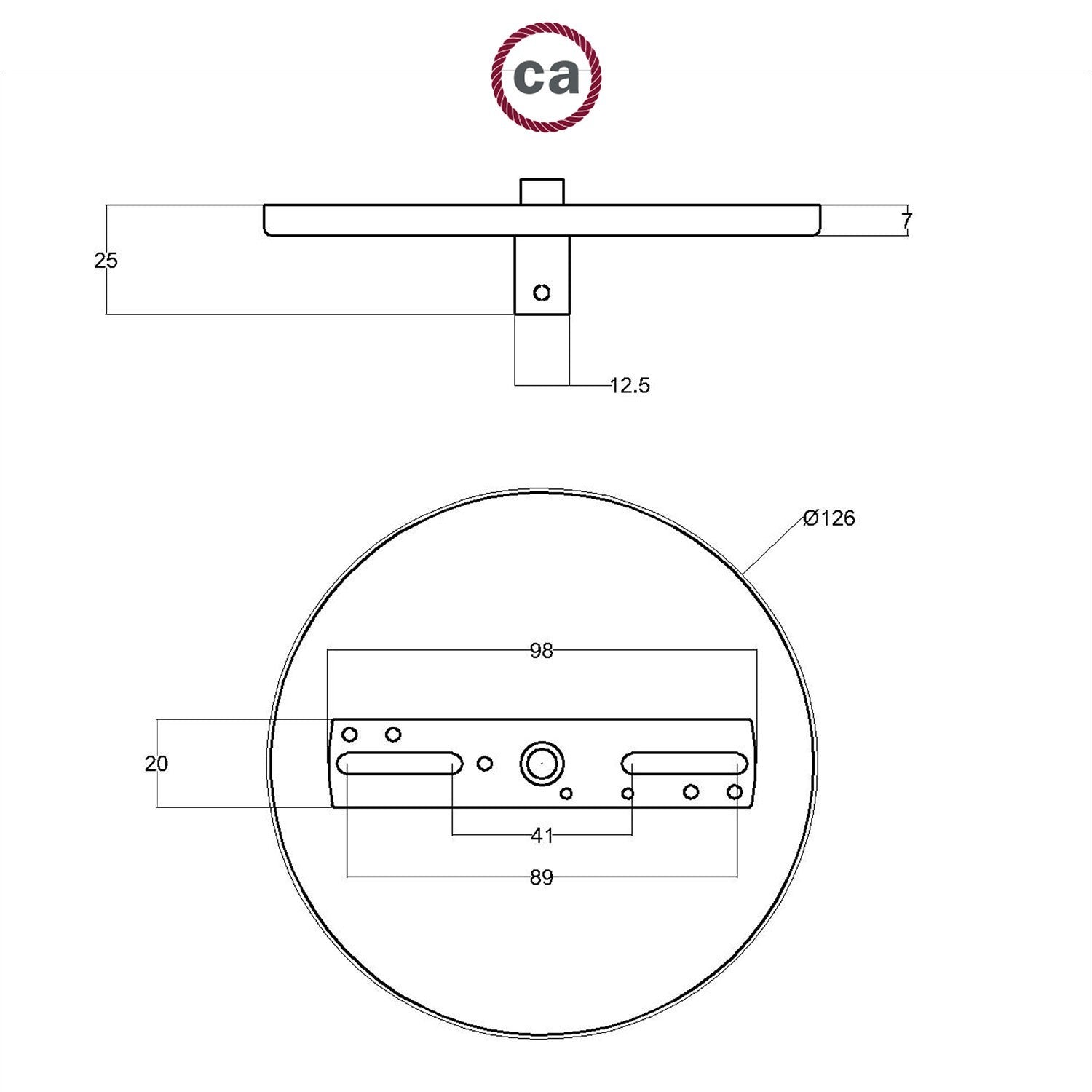 Roset Til 1 Lampe Ø12 Mat Sort Smal-Creative Cables-OutletLamper.dk