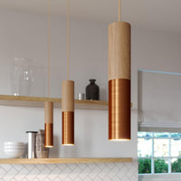 Creative Cables Tube Pendel Kobber/Wood