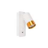 Vægspot Hvid/Messing M. USB