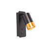 Vægspot Sort/Messing M. USB