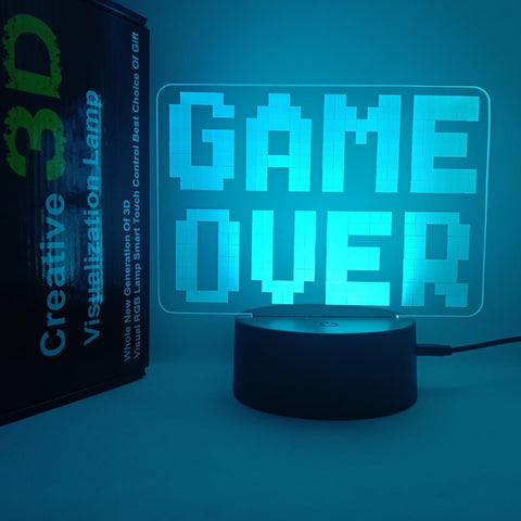 Game Over 3D Bordlampe