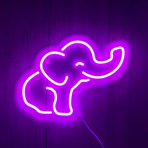 Lightish Elephant Neon Væglampe Pink