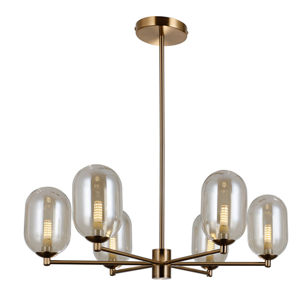 Perano Lysekrone Børstet Messing/Klar