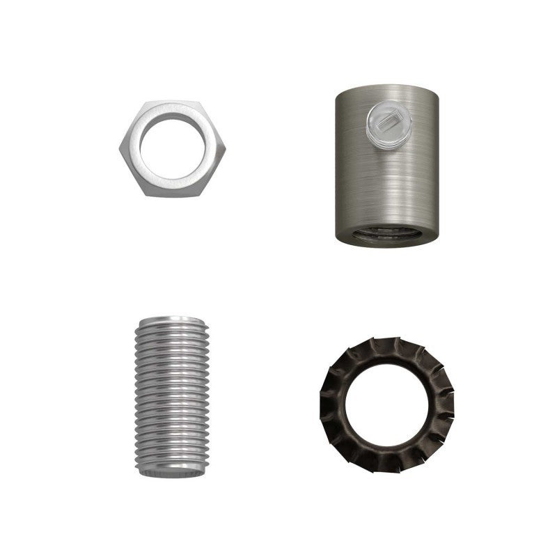 Cylinder Kabelklemme Metal Børstet Krom