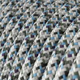 Stofledning Viskose Pixel Blå Ice