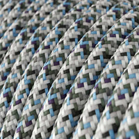 Stofledning Viskose Pixel Blå Ice