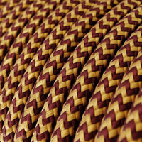 Stofledning Viskose Guld/Burgundy