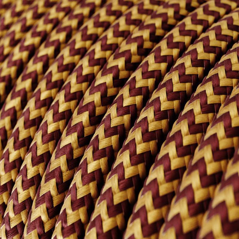 Stofledning Viskose Guld/Burgundy