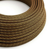 Stofledning Viskose Sort/Guld Zig Zag