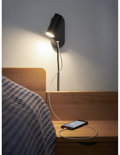 Nielsen Ego LED Væglampe M. Touch/Usb Sort