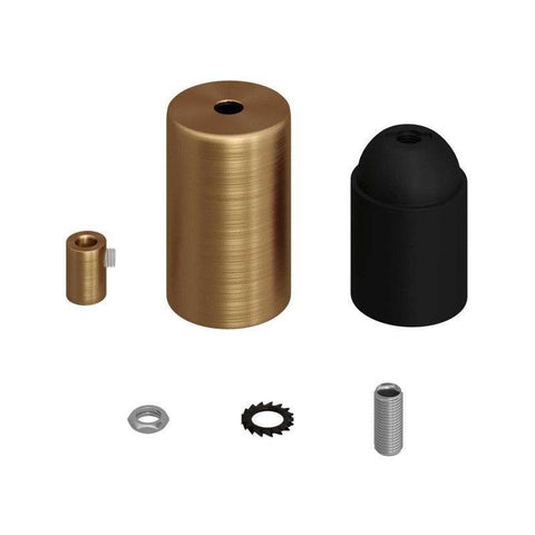 E27 Cylinder Fatnings Kit Børstet Messing