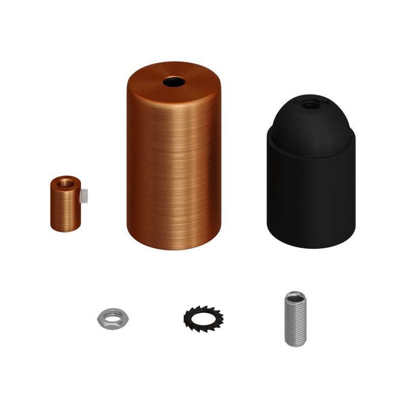 E27 Cylinder Fatnings Kit Børstet Kobber