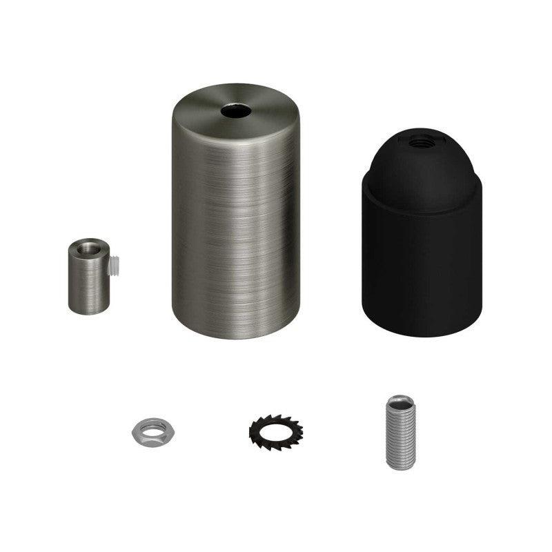 E27 Cylinder Fatnings Kit Børstet Krom