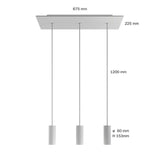 Tube Pendel 3-set M. Roset Børstet Kobber