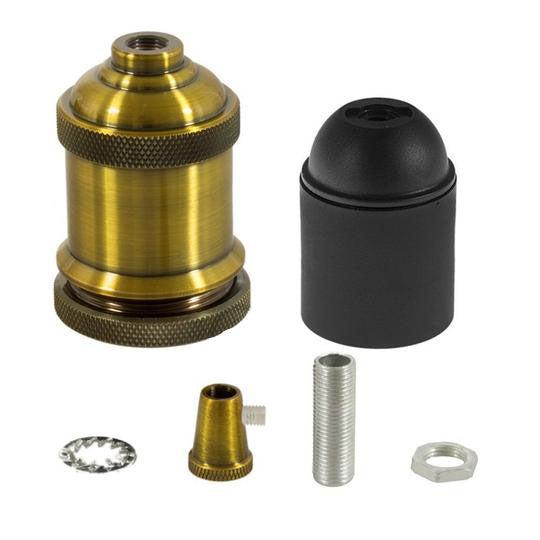 E27 Vintage Fatnings Kit - Børstet Messing
